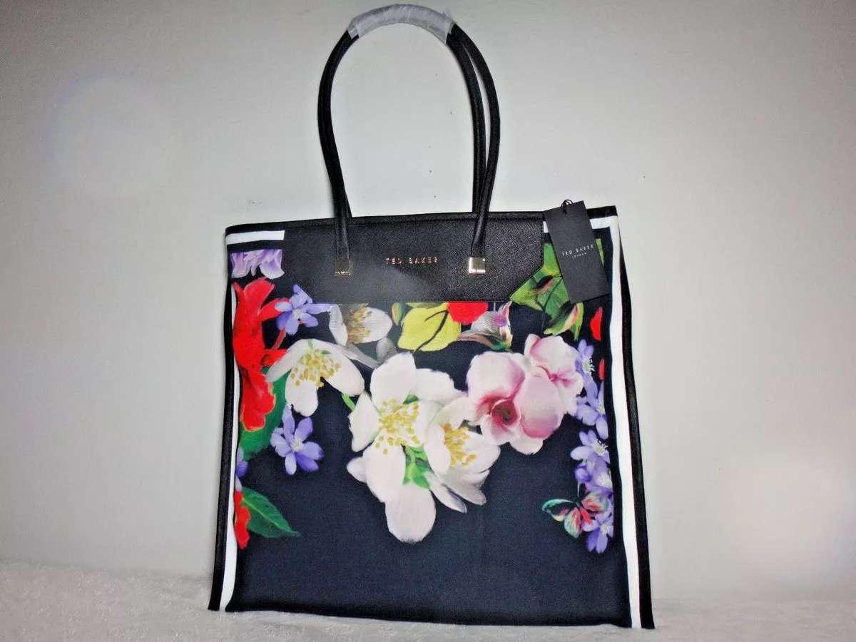 NWT Ted Baker London Hanita Forget Me Not Foldaway Floral Tote