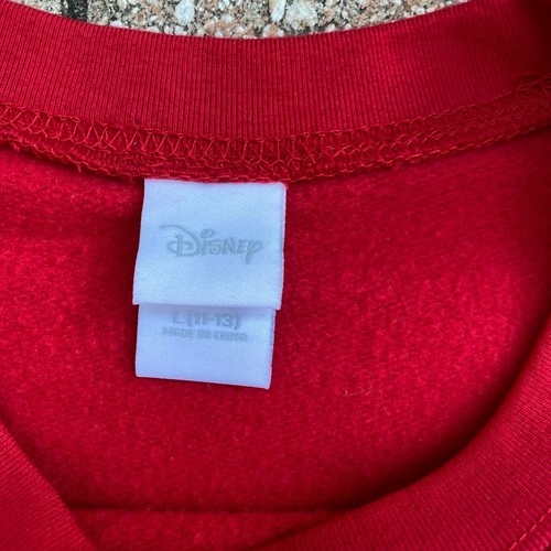Vtg Style Disney MICKEY MOUSE Face Red Pullover Sweater Size Junior Large READ - Picture 8 of 9