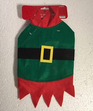Christmas Holiday Pet Costume- Cat/Small Dog, Felt Elf Outfit, hook/loop closure