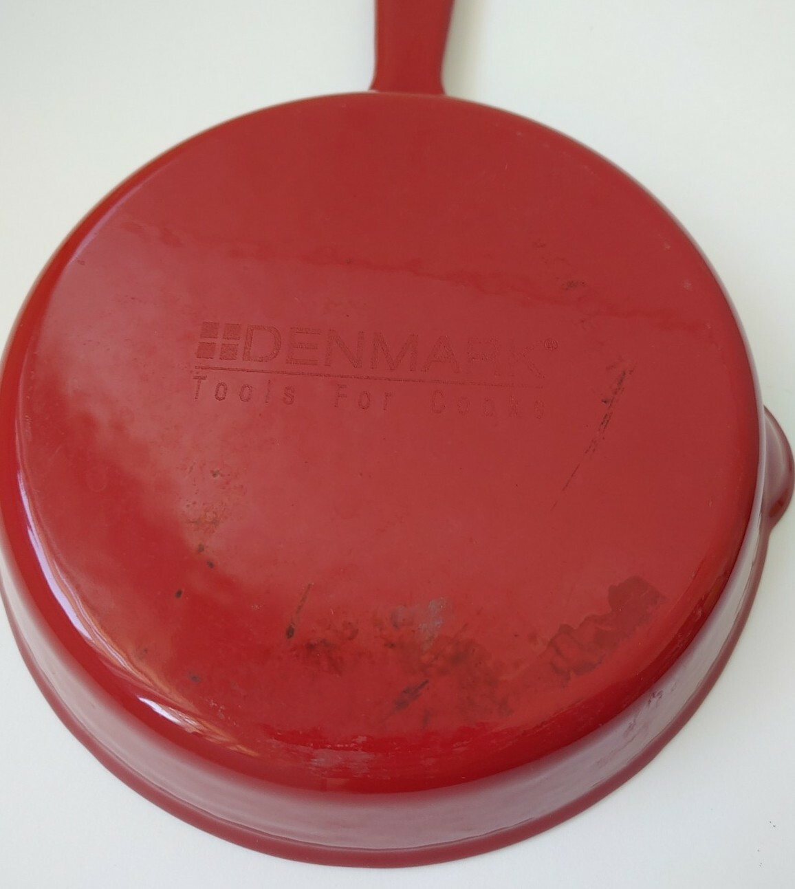 DENMARK "Tools For Cooks" 6 Inch Cast Iron Red Enamel Fry Pan Skillet