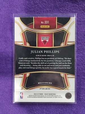 Lilian's♡select shop 2023-24 Select Basketball Julian Phillips Orange Flash Rookie Card