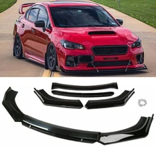 For Subaru WRX 2010-21 Gloss Black Style Front Bumper Lip Chin Splitter 2 Layer