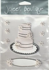 VINTAGE Jolee's Boutique 3D WEDDING CAKE stickers 53277 Fast FREE Ship! READ Des
