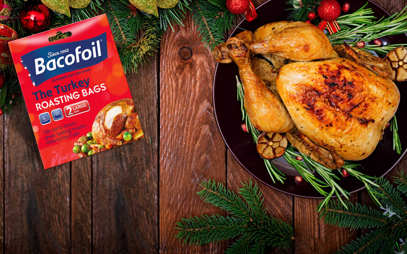 2 x Bacofoil Turkey Oven Roasting Bags Pack Of 2 Extra Large 45cm x