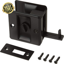 25411-019 Premium Quality Solid Brass Pocket Privacy Door Pull, Matte Black