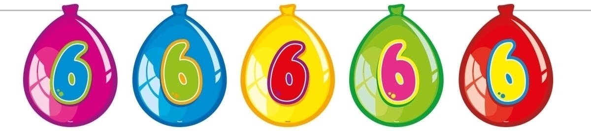 Folat - 6th Birthday Balloon Garland - Multicolor - 10 Meters