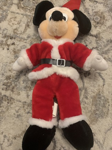 VTG Disneyland Walt Disney World Vintage Mickey Mouse Santa Plush 15” TUSH TAG - Picture 3 of 5