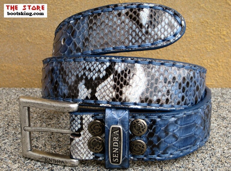 SENDRA BOOTS Cinturón Piel Serpiente Python Belt Cinturón Cuero Hecho a Mano España