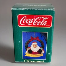 VTG Coca Cola Christmas Ornament Santa Coke 1989 36033