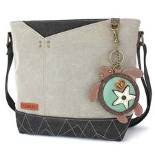 New CHALA PRISM Crossbody Bag Grey Gray TURTLE Coin Purse Canvas gift
