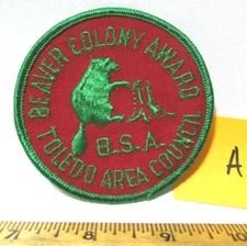 Vintage Boy Scouts BSA Beaver Colony Award Patch Toledo Ohio Area Council A
