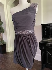 Windsor Junior Prom Party Vlub Mini Dress Dark Slate Gray Black Silver 3/4