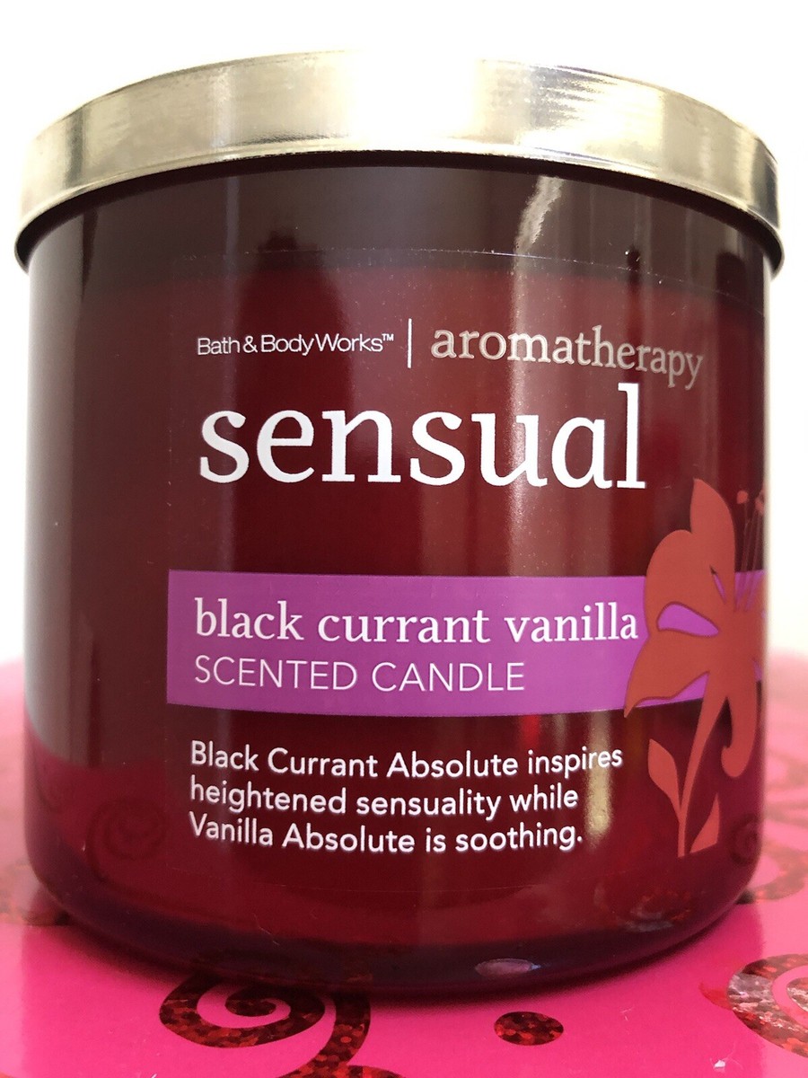 Bath & Body Works SENSUAL Aromatherapy Candle BLACKCURRANT VANILLA