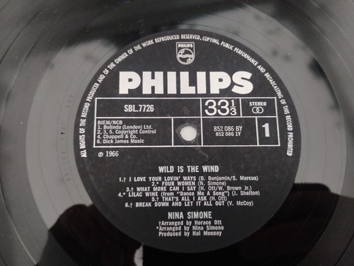 Nina Simone - Wild Is The Wind 1966 – UK Vinyl LP Album Stereo Philips – SBL 77 - Foto 3 di 5