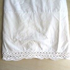 White Full Size Bed Skirt Open Lace Hem 14" Drop Vintage 100 Cotton Cottage