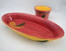 El Paso Chile Company Chili Pepper Chip & Dip Tray  Guac Guacamole Salsa Bowl