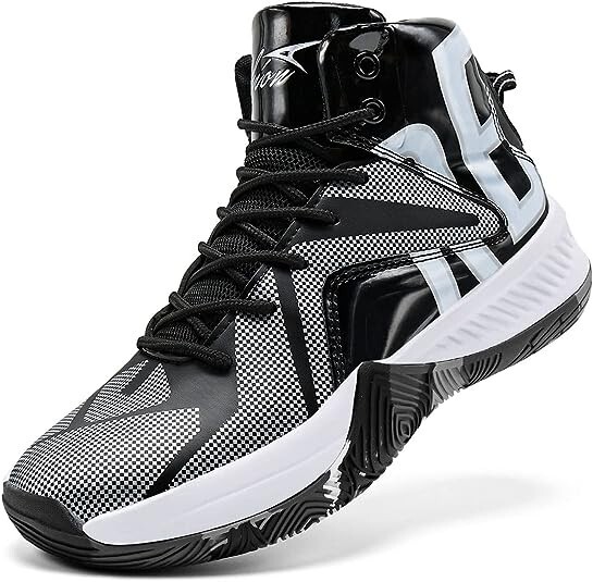ASHION Kids Basketball Shoes Youth Mid-Top Sneakers Non-Slip Sport