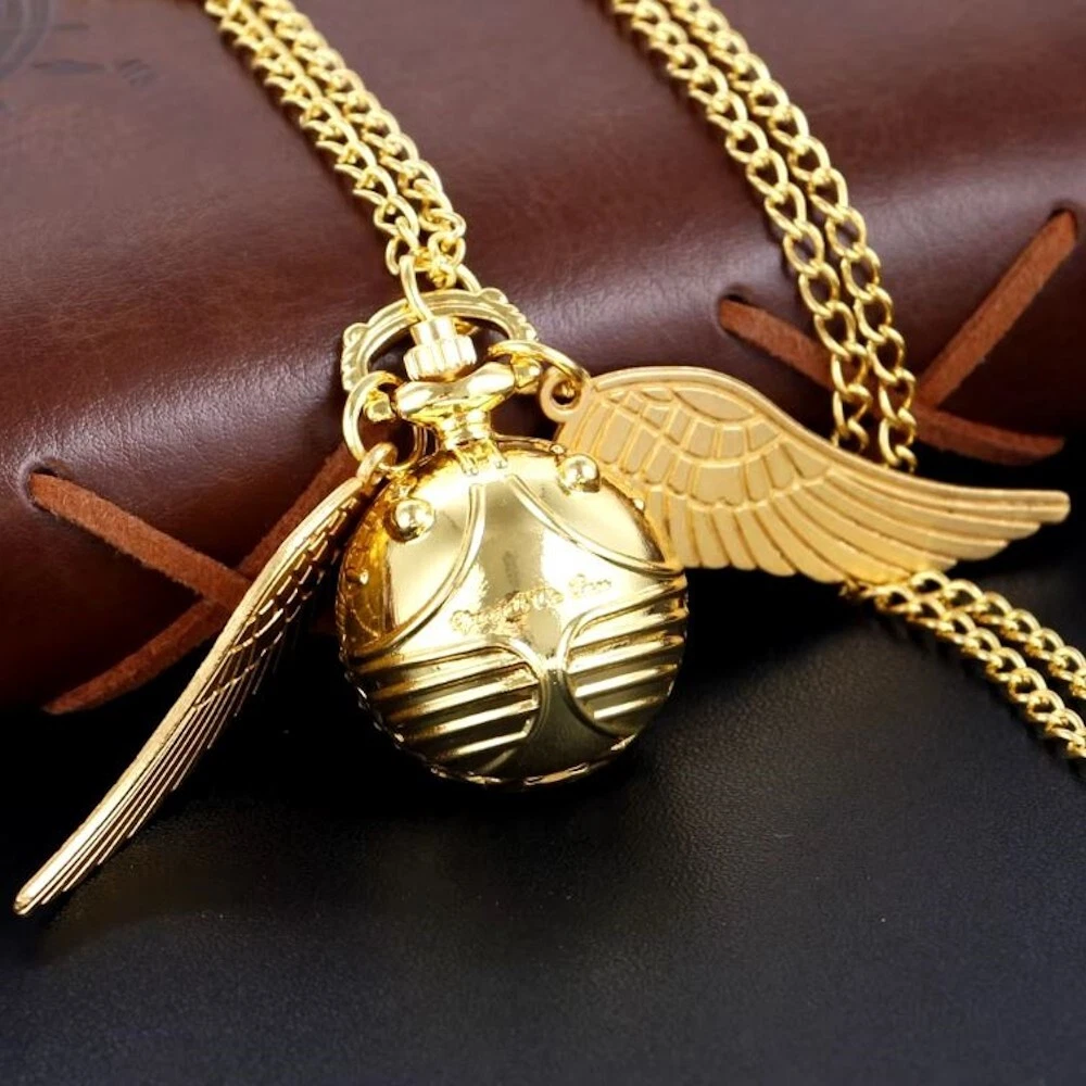 Montre De Poche Harry Potter – Bronze Avec Perles – Coffret Et Pochette Inclus