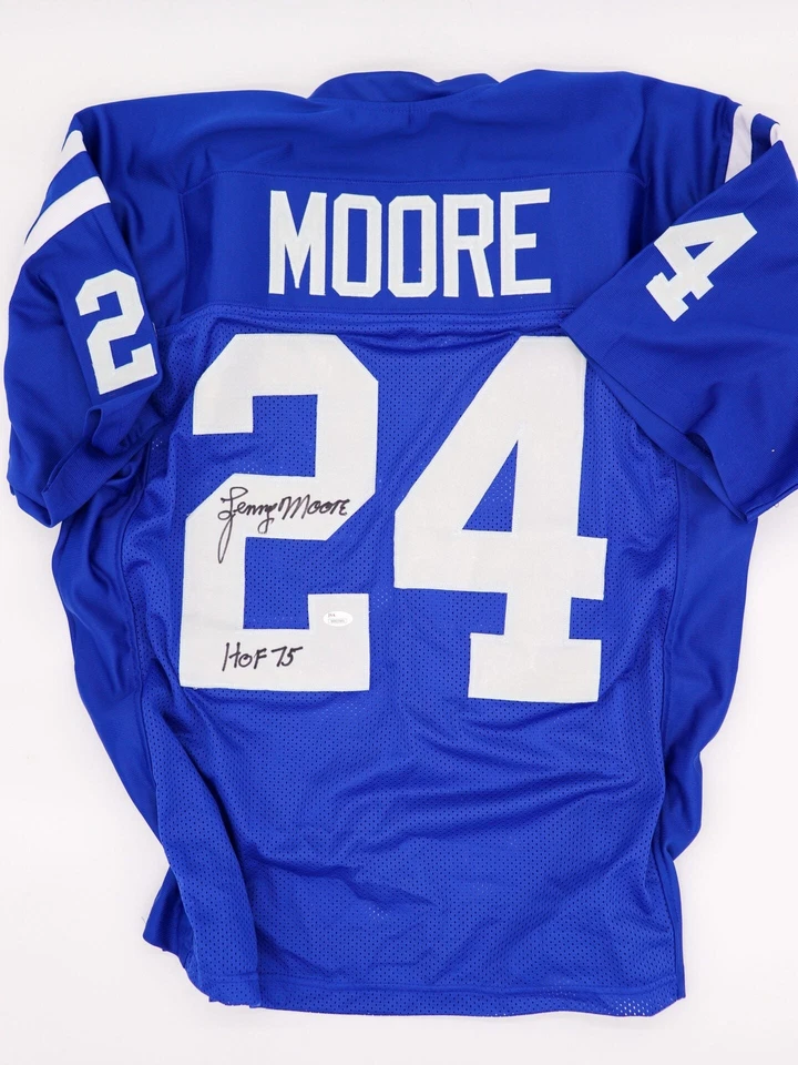 Autographed Lenny Moore #24 Baltimore Colts Home Blue Jersey with COA - Image 2 of 3
