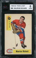 1958 PARKHURST 38 MAURICE ROCKET RICHARD KSA 8 ORIGINAL OWNER LEGITIMATE HQ CARD