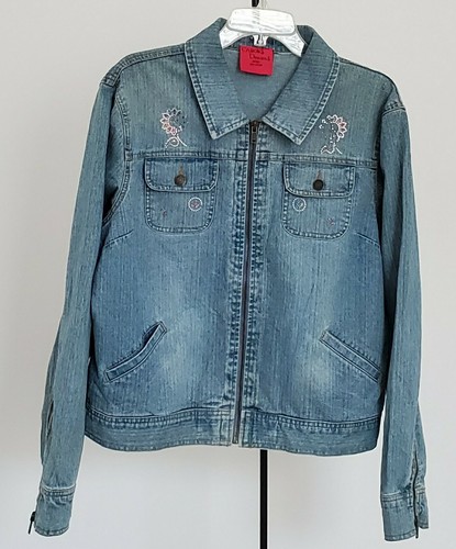 Carol's Denims 2XL zip up blue Jean 