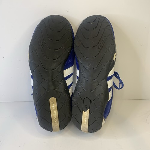 Scarpe da corsa vintage Adidas Team Racer blu scamosciate da uomo taglia 5 - Foto 13 di 16