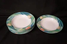 6 Studio Nova L3302 French Tulip Rimmed Soup Bowls 8 1/2" Wide