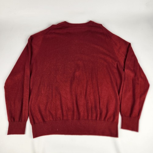 Johnston Murphy Mens V-Neck Pullover Sweater Burgundy Red Silk Angora Blend XL - Picture 2 of 4