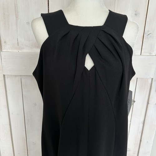 Calvin Klein keyhole wide leg black jumpsuit size 14 Sleeveless Black NWT $139 - Picture 3 of 14