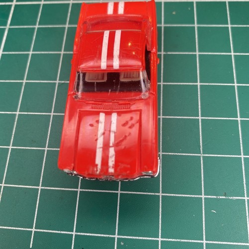 AURORA TJET 64 1/2 FORD MUSTANG HARDTOP IN BRIGHT RED WITH WHITE STRIPES - Picture 3 of 7