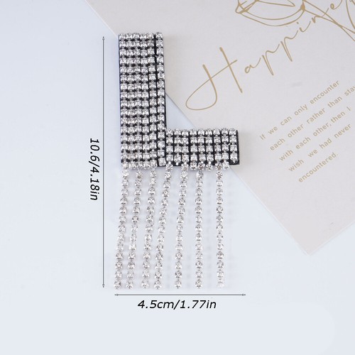 Toppa toppa lettera argento strass ferro/cucire su alfabeto ricamo abiti - Foto 20 di 49