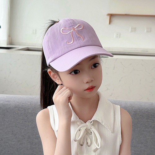 Girls Embroidery Bowknot Baseball Hat Bowknot Sun Hat Casual Peaked Cap ! - Picture 17 of 28