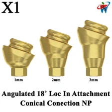 1pcs Dental Angulated 18˚ Loc In Attachment Abutment Conical NP Titanium