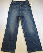 NWT Pilcro Anthropologie Women's Cotton Blend Wide Leg Denim Jeans, Size 31