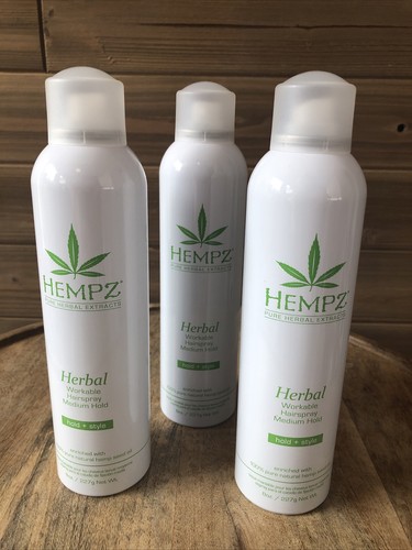 3 neue Hanf Kräuter Bearbeitbares Haarspray Mittlerer Halt; 8oz