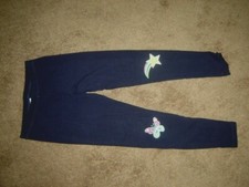 SPOTTED ZEBRA GIRLS STRETCH LEGGINGS NAVY BLUE with STAR and BUTTERFLY SIZE L 10