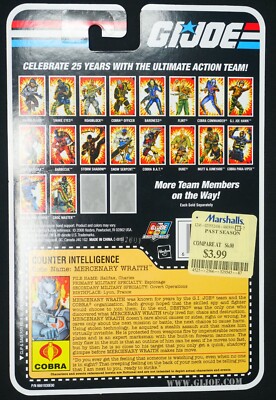 GI Joe 2008 Counter Intelligence Mercenary Wraith Back File Card ...