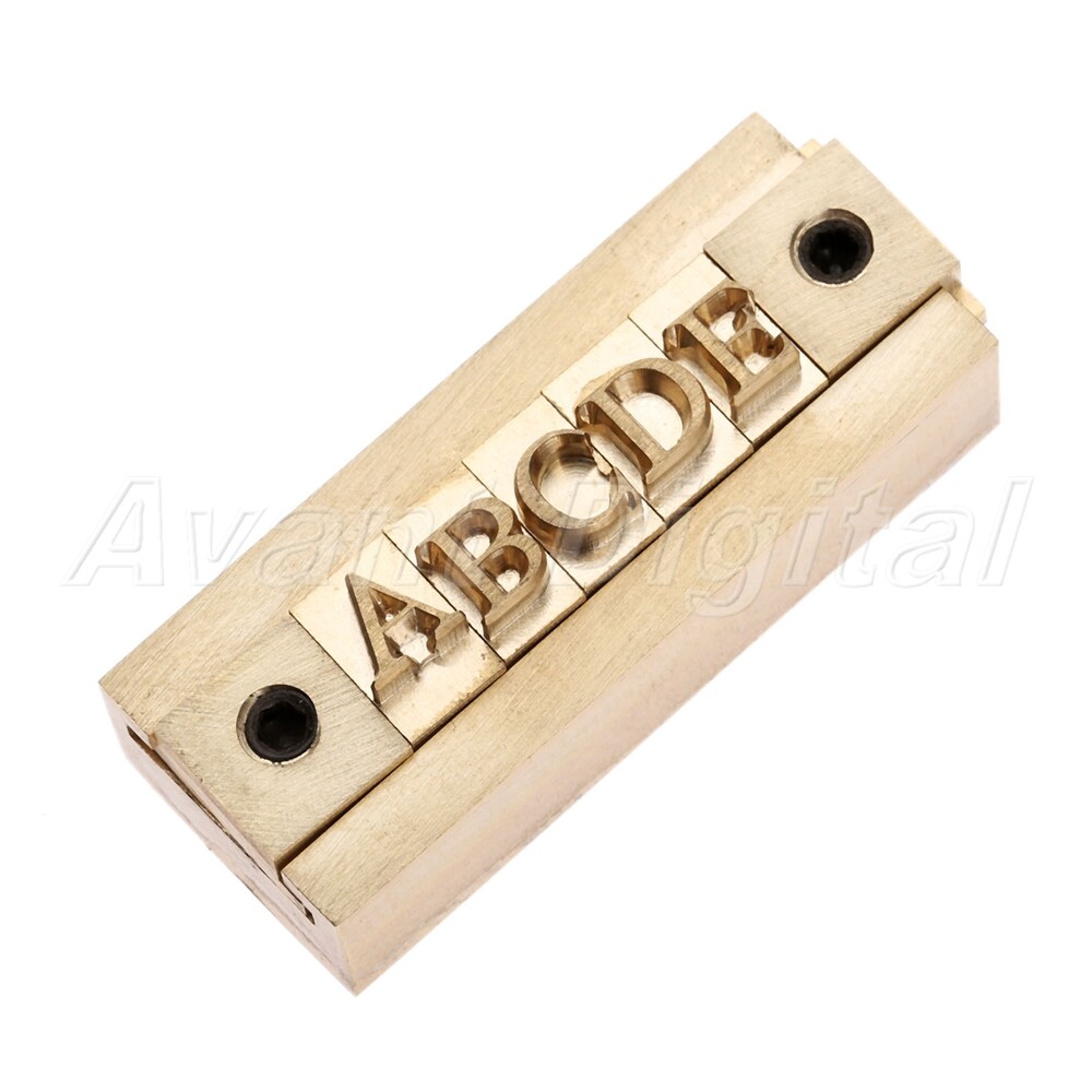 Brass Alphabet Letter Font Stamp T-Slot Fixture Holder Leather