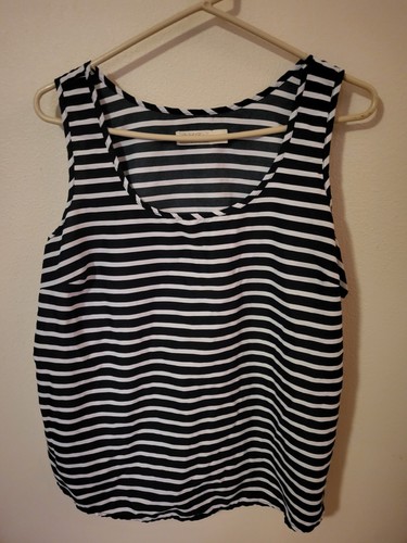 Womens Tank Sleeveless XL 16 18 Blue Stripe Faded Glory Light Weight 26 L 23 Acr - Picture 6 of 24