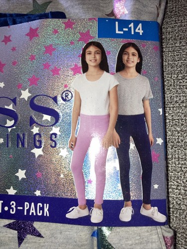 NEW-Vigoss 3-Pack Youth Leggings-Girls Size Large (14) Choice Of Stars/Unicorns - Picture 4 of 14
