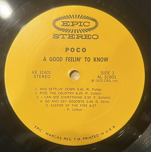 POCO A GOOD FEELIN' TO KNOW (VG+) KE-31601 LP VINYL RECORD - Picture 3 of 9