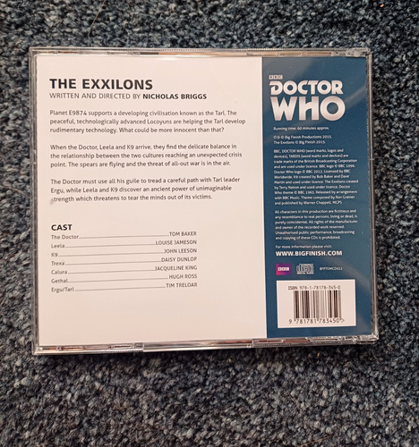 DOCTOR WHO THE EXXILONS Audio CD Big Finish - Fourth Dr Tom Baker - DISC MINT - Picture 2 of 2