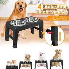 Elevated Pet Dog Bowls Feeder, Adjustable Raised Dog Bowl, Food  Water Bowls