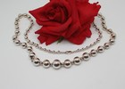 Sterling Silver Classic Beaded 58.31g 31" Necklace Cat Rescue