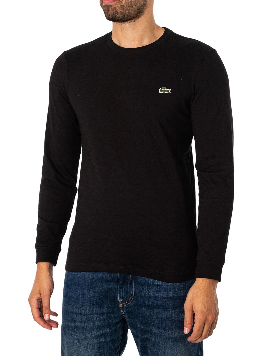 Lacoste black long clearance sleeve t shirt