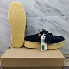 Clarks Originals Wallabeecup Lo Leather Black Casual Shoes 26168643 Women's 9.5