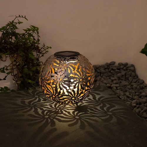 LED Solar Steck Leuchte silber grau Licht Effekt Garten Tisch Lampe Außen Deko - Imagen 4 de 12