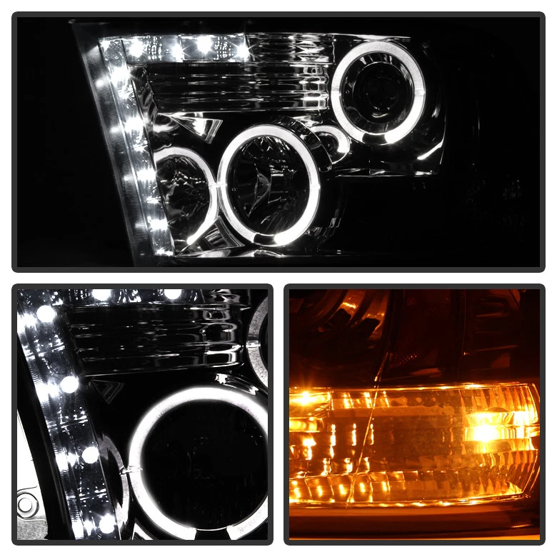 Smoked 2010-2018 Dodge Ram 1500 2500 3500 LED Halo Projector Headlights Headlamp - Image 3 of 4