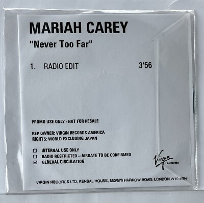 洋楽 Mariah Carey Promo Mariah Carey, Never Too Far, Single, UK, CDr, 2001 | eBay