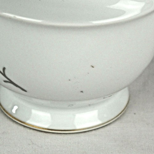 Rakuyo Fine China Creamer White w Silver Bamboo Leaves Gold Birds Gold Trim - Picture 7 of 10